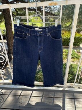 Dark Blue Denim Bermuda Shorts - Brand: